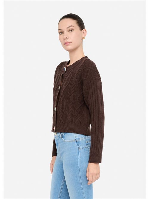 Cardigan in lana con bottoni gioiello LIU JO | MF5423MS040/X0385